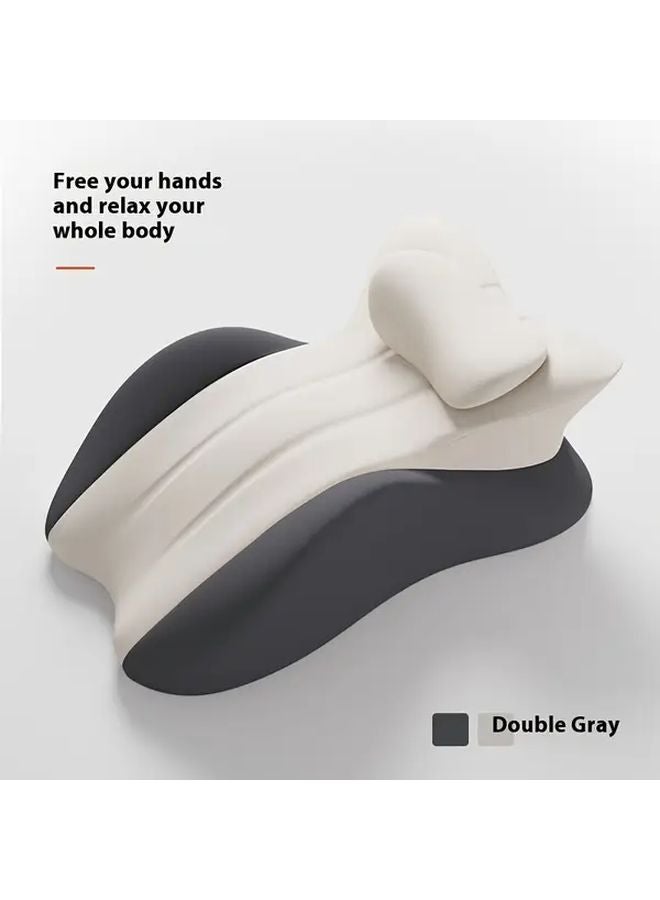 Black Ergonomic Bed Pillows Set Machine Washable for Reading and Phone Use - Image 1